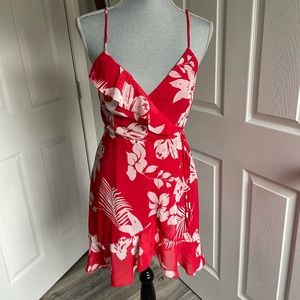 LULUS red floral mini sundress